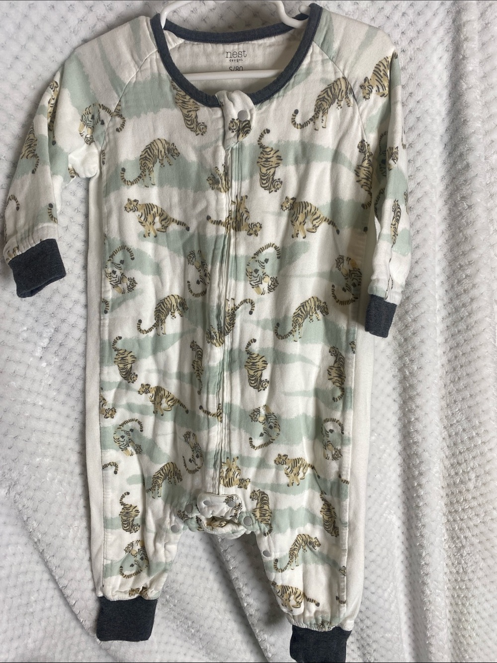 Nest Designs Baby Sleep Suit Tiger Print Zip Romper Sleeper